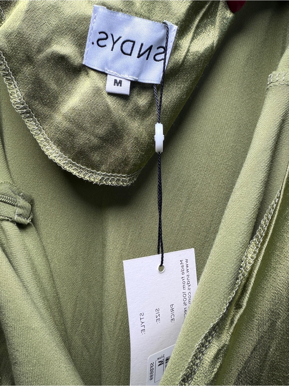 REVOLVE Olive Green Satin Midi Slip Dress - Picture 4 of 7
